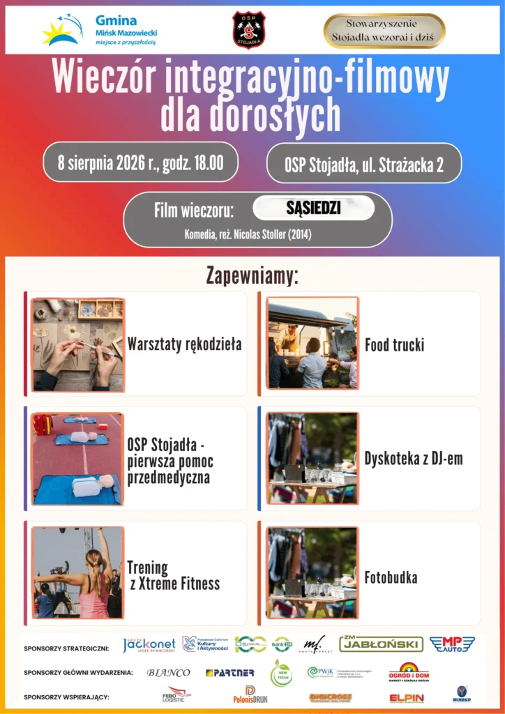 Plakat wydarzenia Wieczór integracyjno-filmowy dla dorosłych 