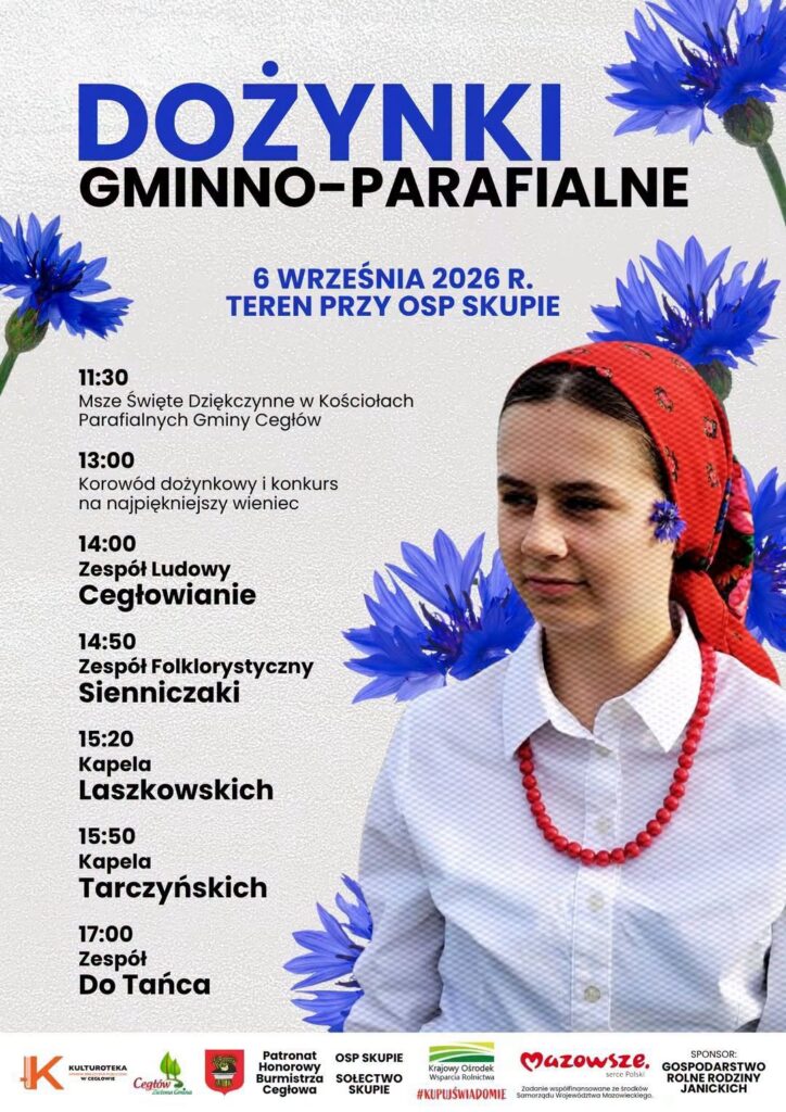 Plakat wydarzenia Dożynki Gminno-Parafialne w Skupiu