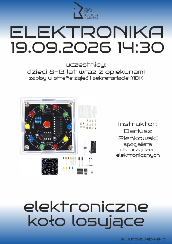 Plakat wydarzenia Warsztaty elektroniki : Ruletka – zbudujemy elektroniczne koło losujące